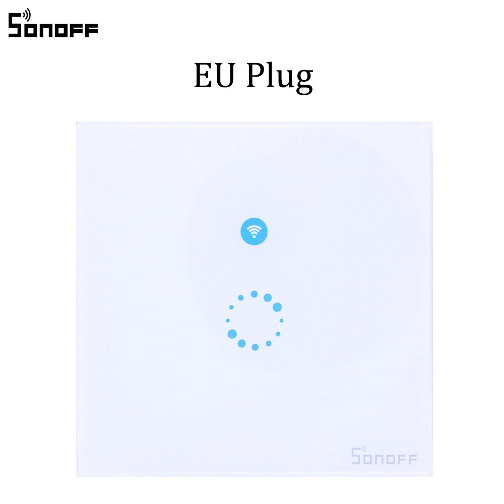 Sonoff Touch EU US Plug Wifi Wall Touch Light Switch Glass Touch Panel Lamp Bulbs LED Lights Switch Works With Alexa Google Home: EU Plug
