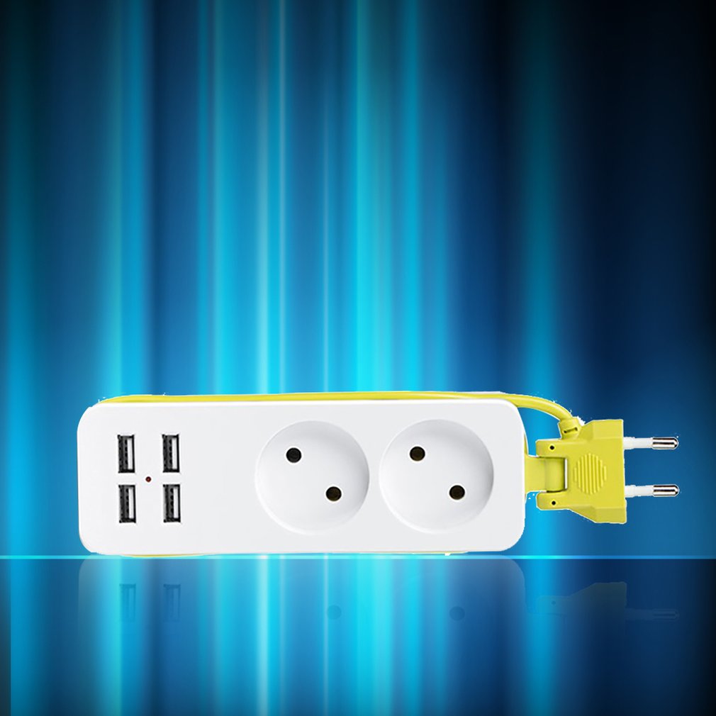 Regleta de viaje de tamaño compacto enchufe de extensión portátil con 4 USB cargador de pared enchufe de escritorio inteligente