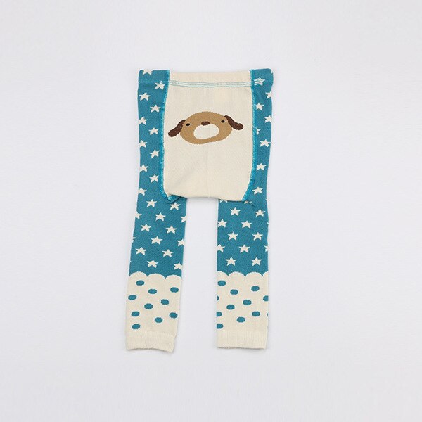 Pantimedias de algodón peinadas de primavera y otoño de Corea del Sur 9 pantalones de dibujos animados grandes PP para bebés y niños leggings: Blue puppy