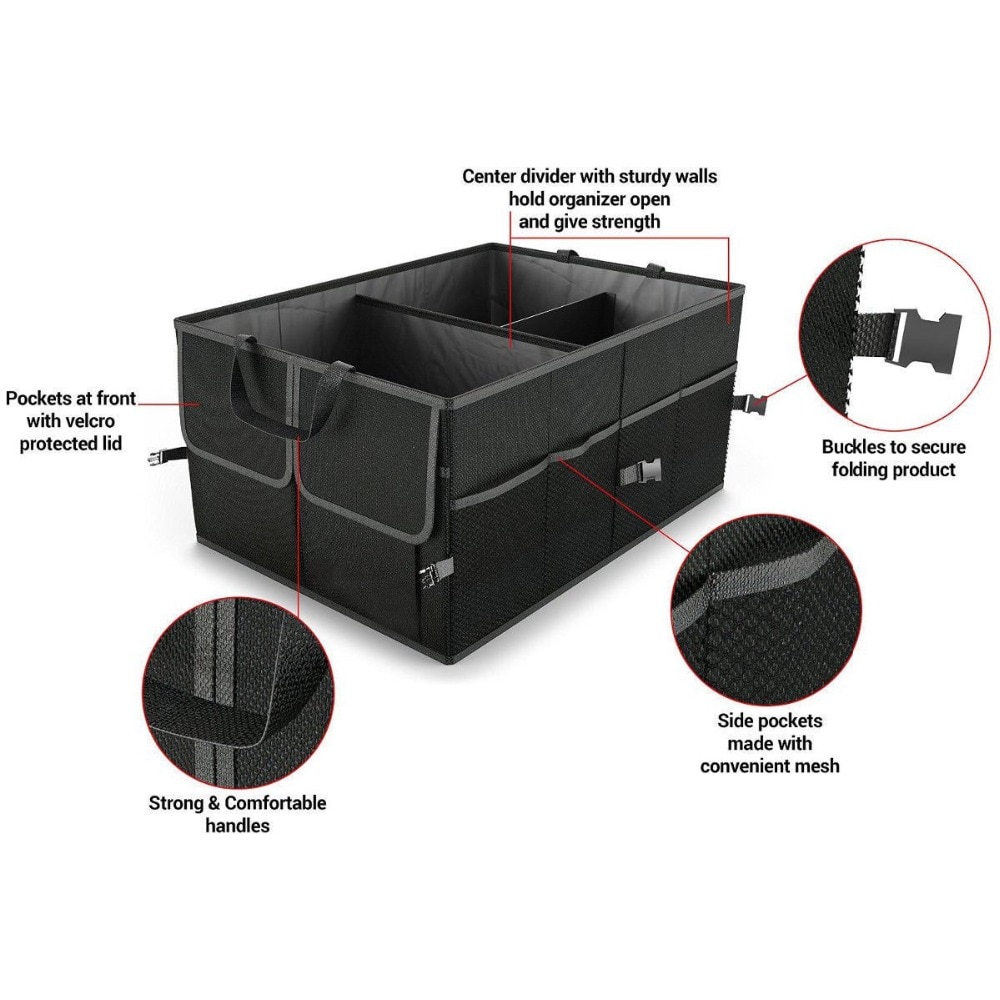Car Suv Trunk Organizer Multipurpose Portable Tools Folding Storage Bag Case Space Saving Auto Boot Organiser