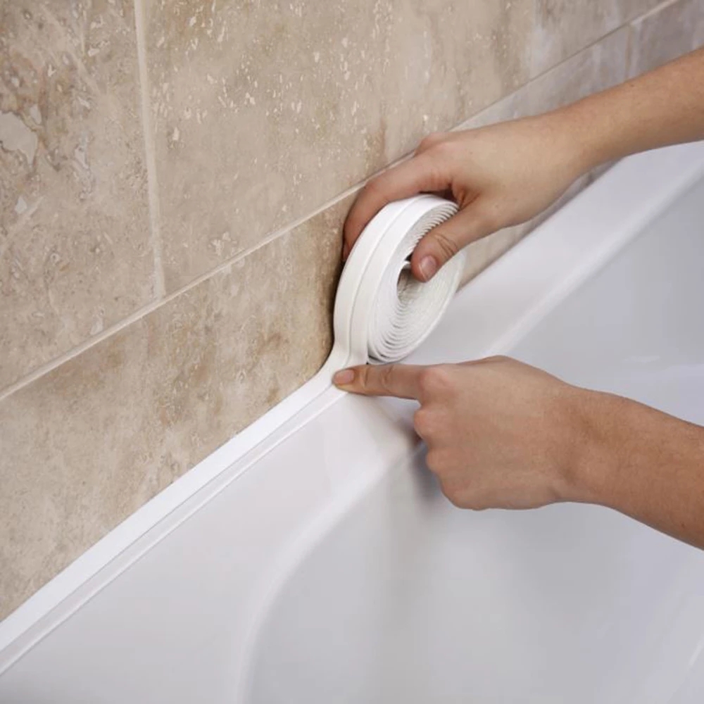 PVC Adhesive Sealant Tape For Kitchen Bathroom Shower Bathtub Corner Sink Sealing Strips Tapes Waterproof Wall Stickers 3.8/2.2M