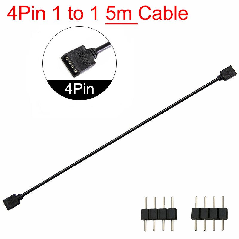 ARGB 5V 3Pin 12V 4Pin 30cm 50cm 1m 2m 3m 5m Verlängerungskabel Adapter 1 auf 1 2 3 4 5 Splitterkabel für MSI ASUS ASRock AURA LED: Grün