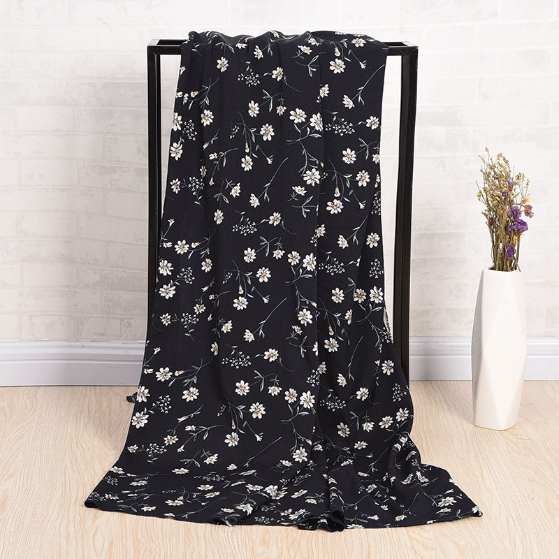 Tela de poliéster impresa tela de gasa Huayao ropa tela estampada tela de gasa Floral de gasa: 1 Navy