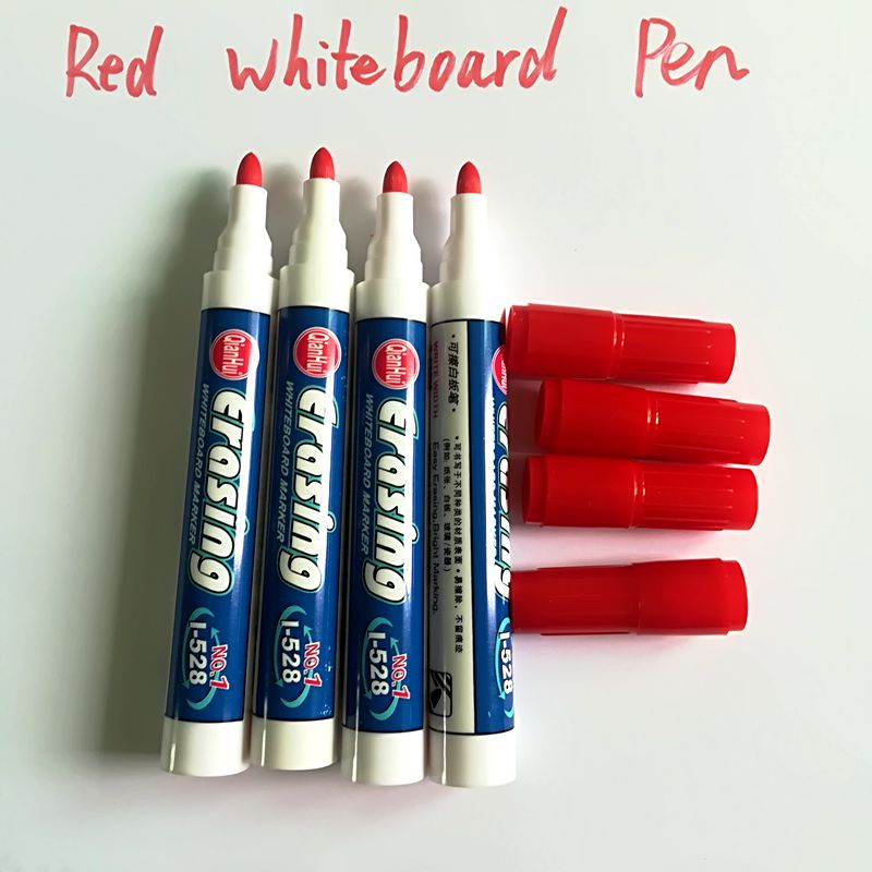 4 Stuks Rode Kleur Grote Capaciteit Uitwisbare Whiteboard Marker Pen Milieuvriendelijk White Board Marker Pennen Kantoor Schoolbenodigdheden