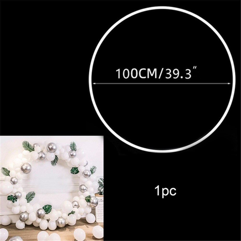 Circle Balloon Arch With Stand Plastic Wreath Frame Holder Ring Ballon DIY Column Base Baby Shower Birthday Wedding Party Decor: 100cm