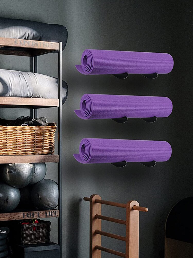 Wall Mount Foam Roller Storage Rack Stable Acrylic Towel Shelf Yoga Mat Holder For Fitness Class Home Gym Hanging Yoga Brick