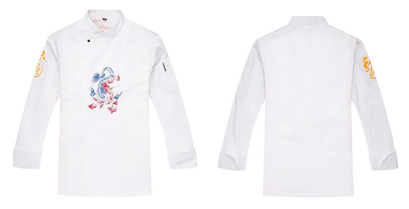 Kochdienst Hotel Arbeitskleidung Restaurant Arbeitskleidung Werkzeug Chefuniform Koch Jacken schnell Lebensmittel-Service Arbeitskleidung: Weiß / L