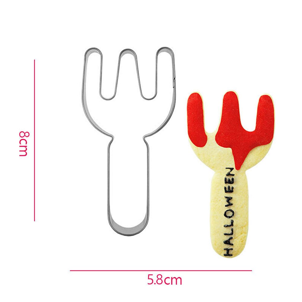 3D Cartoon Vorm Cookie Biscuit Diy Mold Rvs Cake Fondant Mold Keuken Bakvorm Cutter Tool Voor Halloween Decor: fork