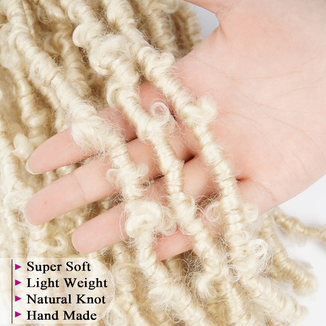 12 Inch 613 Blonde Synthetic Butterfly Faux Locs Crochet Braids Hair Extensions For Women 20 Strands Natural Black Braiding Hair