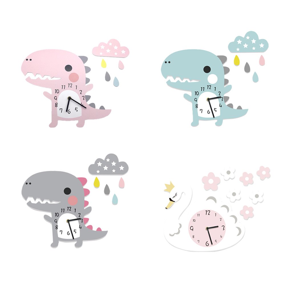 Cartoon Wall Clock Set Home Children Bedroom Living Room Silent Clock Kindergarten Bedroom Background Home Decoration