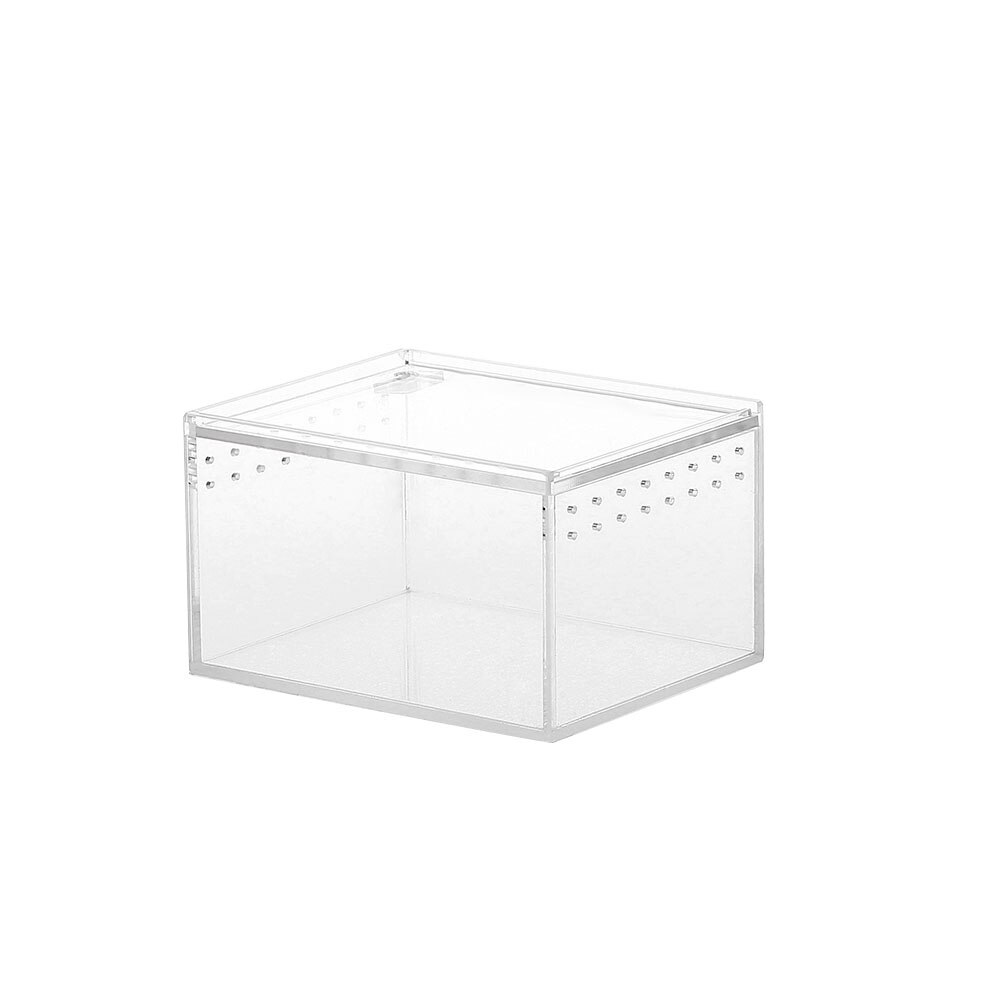 Reptile Breeding Box Clear Acrylic Reptile Feeding Box Multipurpose Terrarium For Insect Tarantulas Amphibians Lizard Snail: 10.3x8.3x6CM