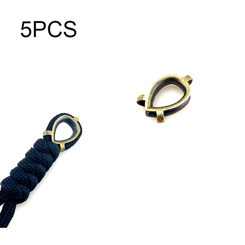Accesorios Paracord, anillo de latón, cuentas de cuchillo, bricolaje, cordones de Paracord, colgante, llavero, cuerda de estrangulación, dispositivo tejido para coche, 5 uds.