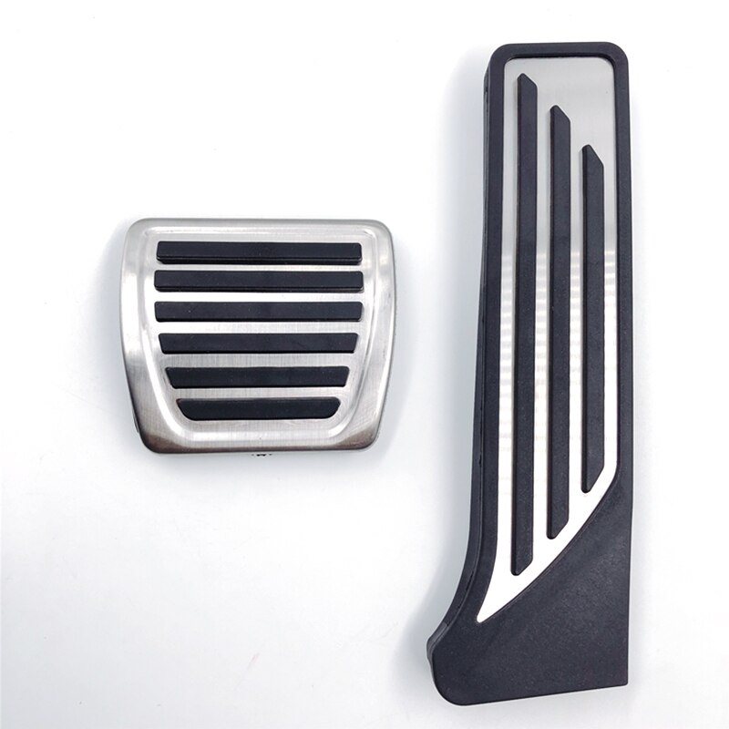 Stainless Steel Car Accelerator Brake Foot Rest Pedal Pads for Alfa Romeo Stelvio No Drilling Pedals Car Accessories: AT 2Pcs