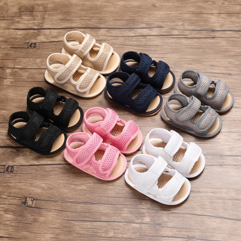 Sandales d'été en maille pour -né, filles et garçons, respirantes et confortables, antidérapantes, à semelle souple, pour nourrissons et tout-petits