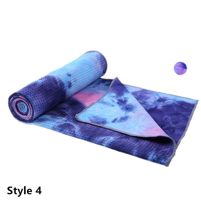 183*63cm skridsikker yogamåttedækselhåndklæde anti-glid mikrofiber yogamåttehåndklæder pilates tæpper fitness: Lilla