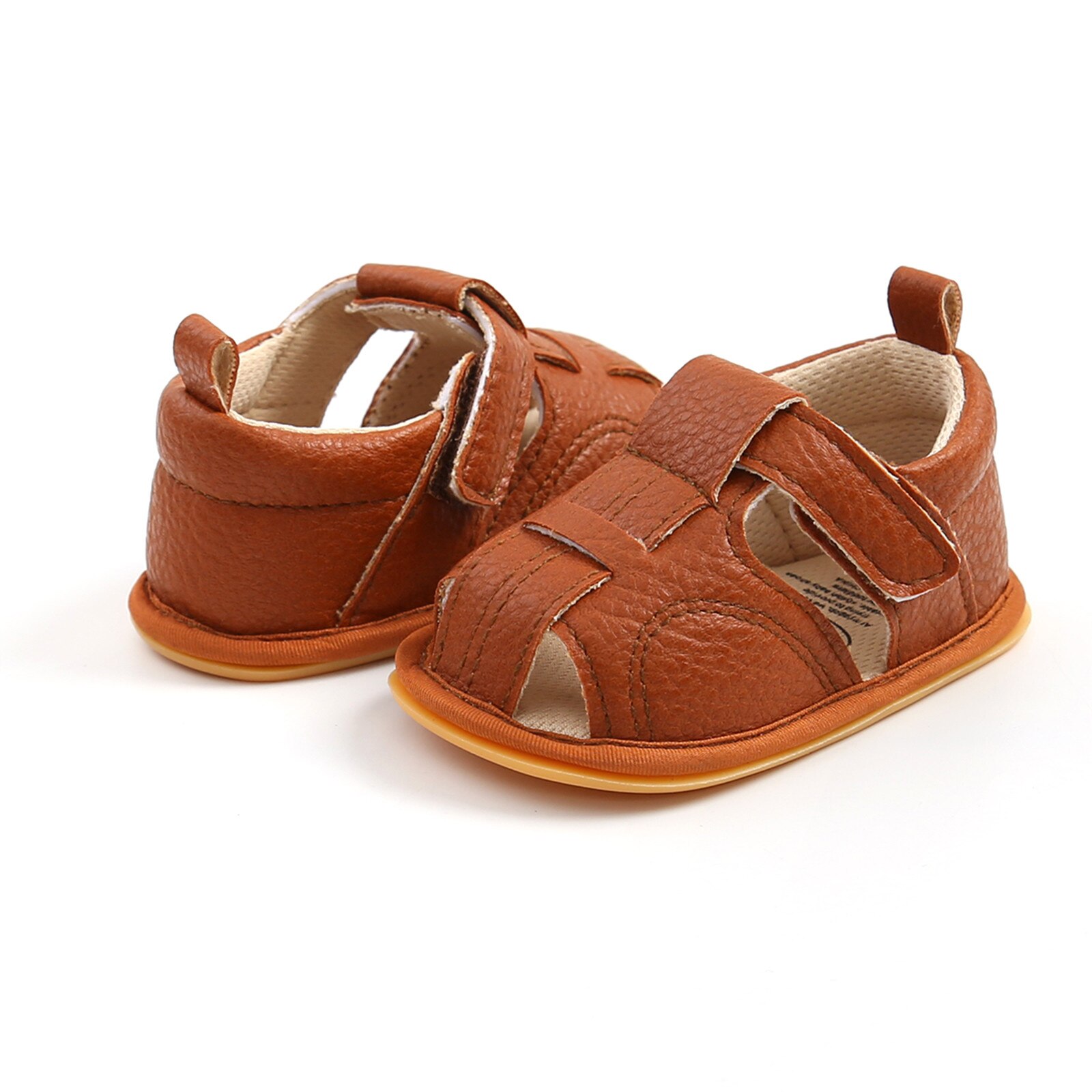 Zomer Baby Jongens Meisjes Sandalen Antislip Zachte Rubberen Zool Platte Wandelschoenen Pasgeboren Baby Peuter Eerste Walker Casual schoenen: Bruin / 12