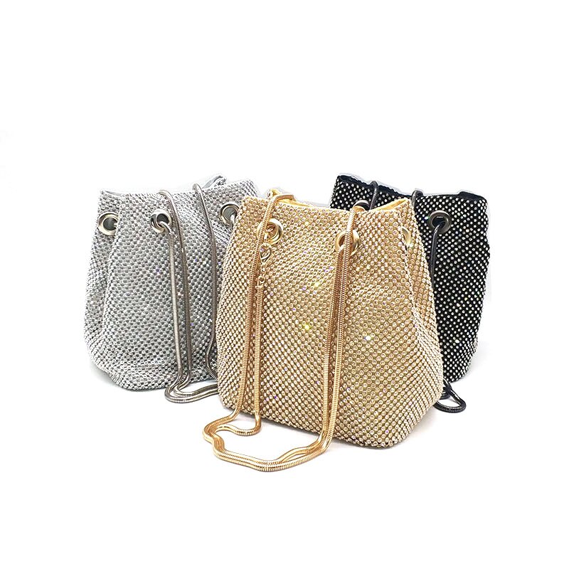 Casual women evening party cross body bag solid crystal handbag shining diamonds purses bridal wedding bag