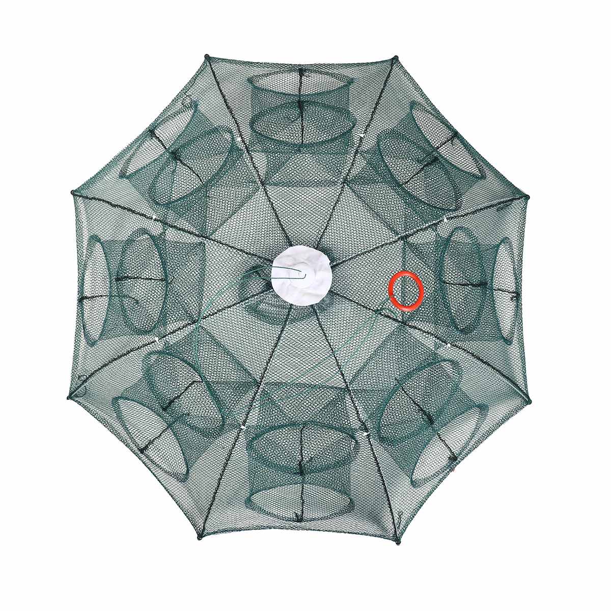 4-20 Holes Automatic Fishing Net Shrimp Cage Folded Fish Network Casting Nets Crayfish Shrimp Catcher Tank Trap Cages Mesh: 16 Holes