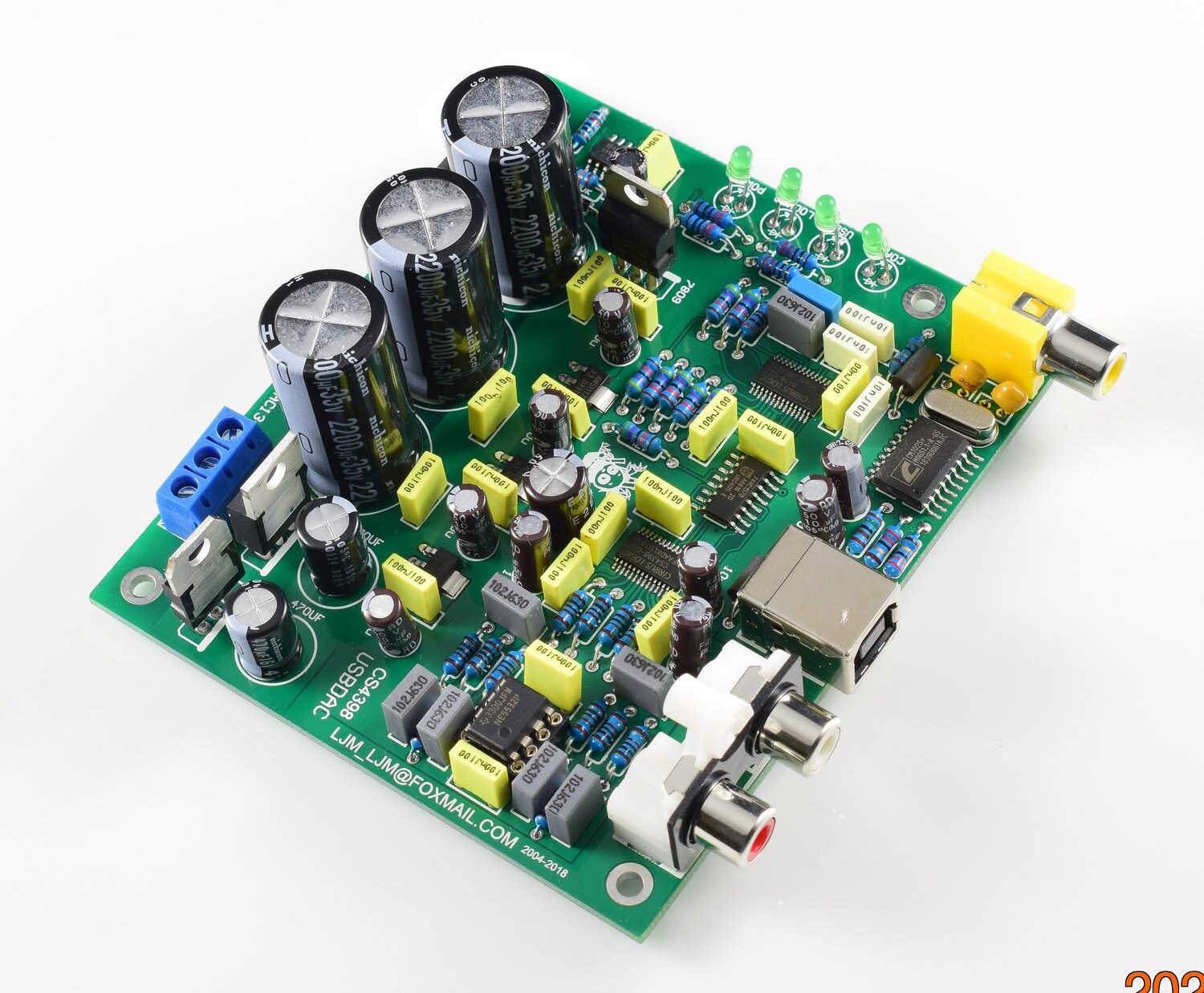 CS4398 DAC with USB Coaxial 24/192K Decoder The Chip Has Been Soldered and the Finished Parts Are Optional