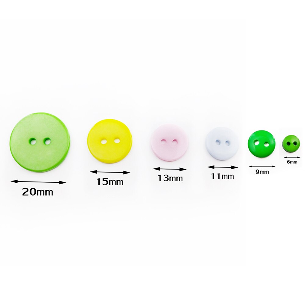 2 Holes Buttons Mix Color Plastic Button Handmade DIY Clothes Bags Coat Sewing Crafts Scrapbooking Accessories 6/9/11/13/15/20mm