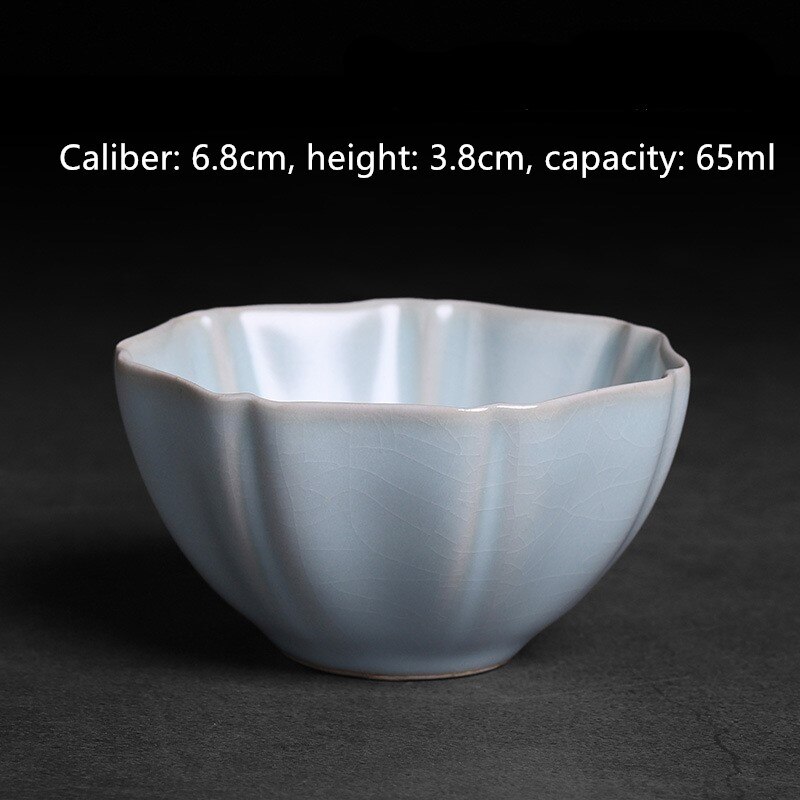 Ceramic Tea Cup Teaware Kung Fu Tea Set Cup Handmade Teacup Coaster Tea Trays Tea Bowl: Seven petals