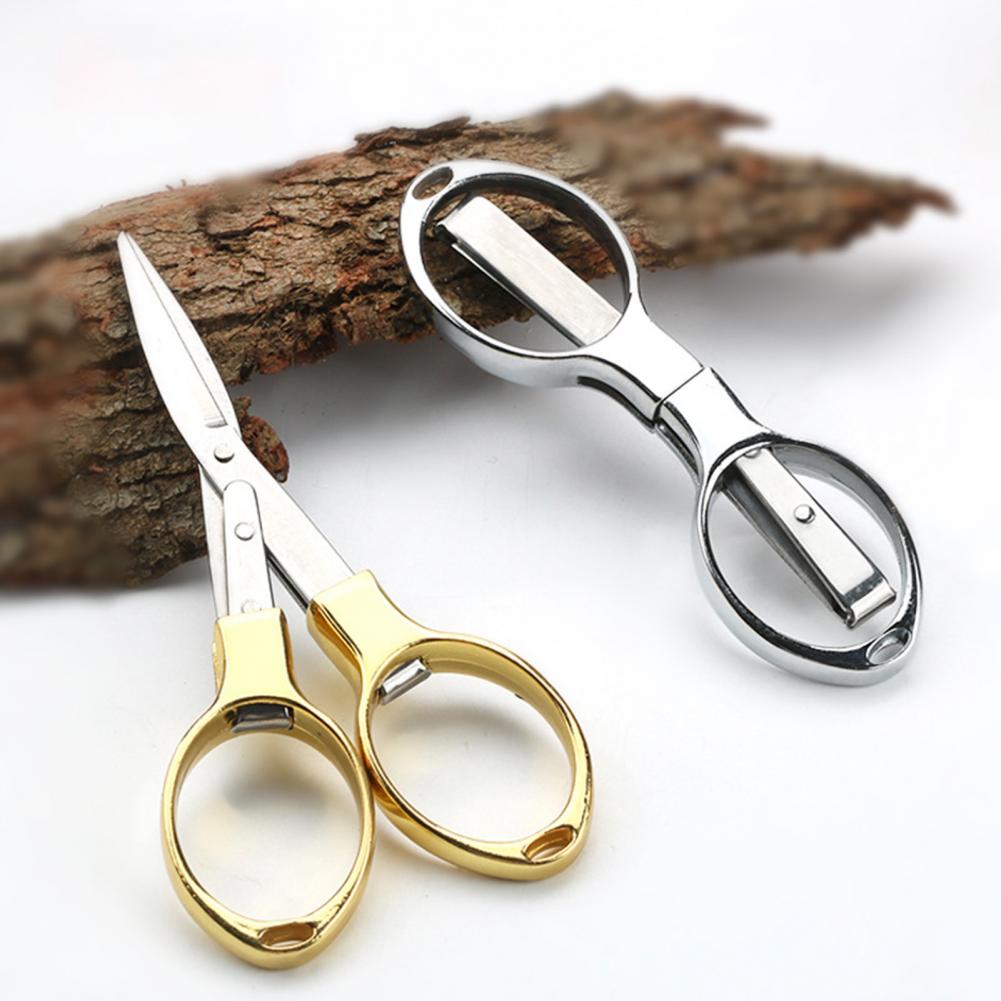 Useful Foldable Scissors Ergonomic Wear-resistance Stainless Steel Folding Cutter Craft Scissor