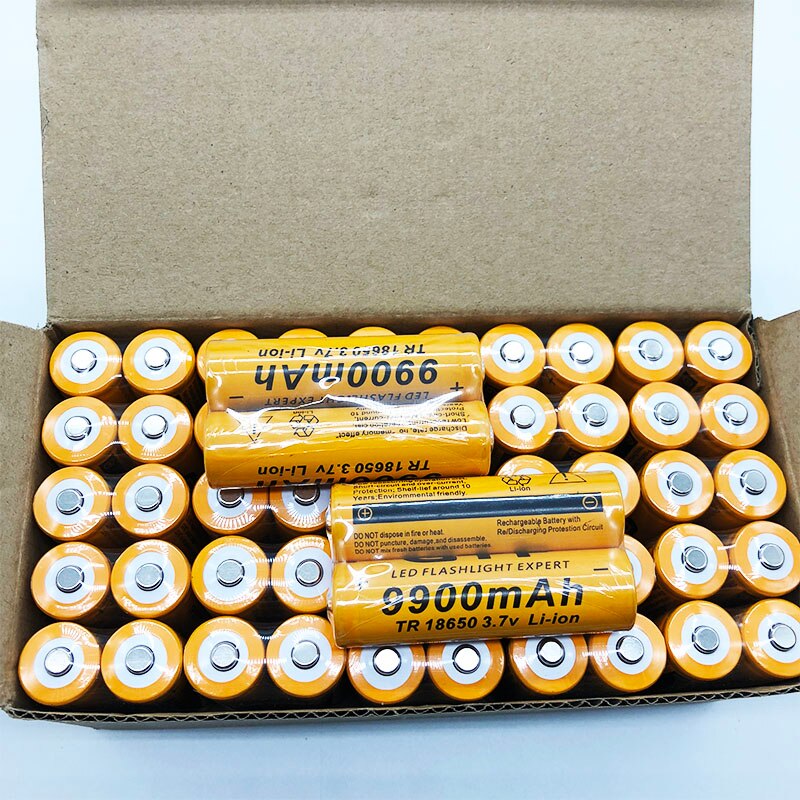 10pcs/Lot 18650 battery 3.7V 9900mAh rechargeable liion battery for Led flashlight Torch batery litio battery+