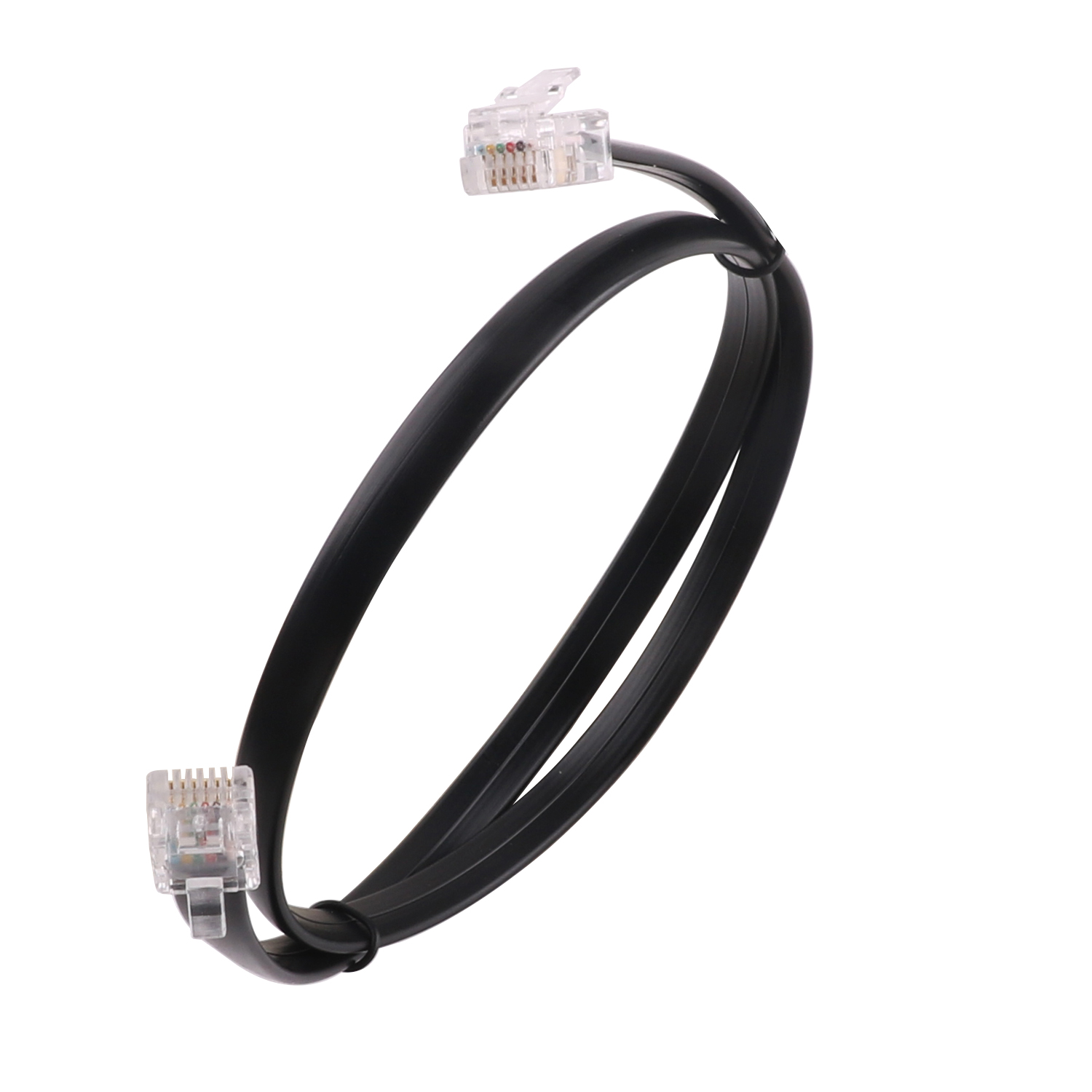 RJ11 RJ12 6P6C Data Cable, Male to Male Modular Data Cord Straight Wiring Pinout Telephone Handset Voice Extension Cable