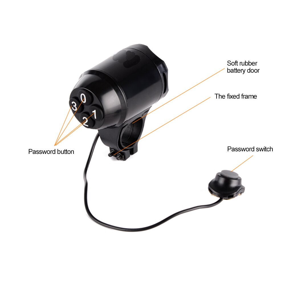 Waterdichte Loud Fietsen Elektrische Fiets Hoorn Wachtwoord Fietsstuur Ring Bell Veilig Waarschuwing Fietser Accessoires Speaker