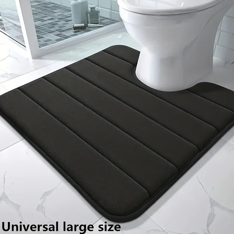 Memory-Schaum U-förmige Toilettenmatte Rutschfeste Superabsorbierende Badezimmermatte Badteppich für Badezimmerdekoration