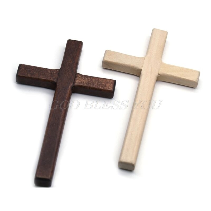2 stk håndlavede trækors krucifiks jesus christ ornamenter religiøs charme vedhængsfremstilling