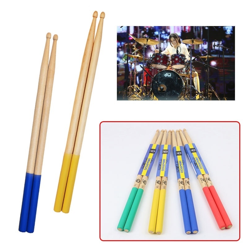 Fockety 2-Piece Wool Felt Drum Sticks - 12.6 Inch Wooden Mallet For Percussion Instruments