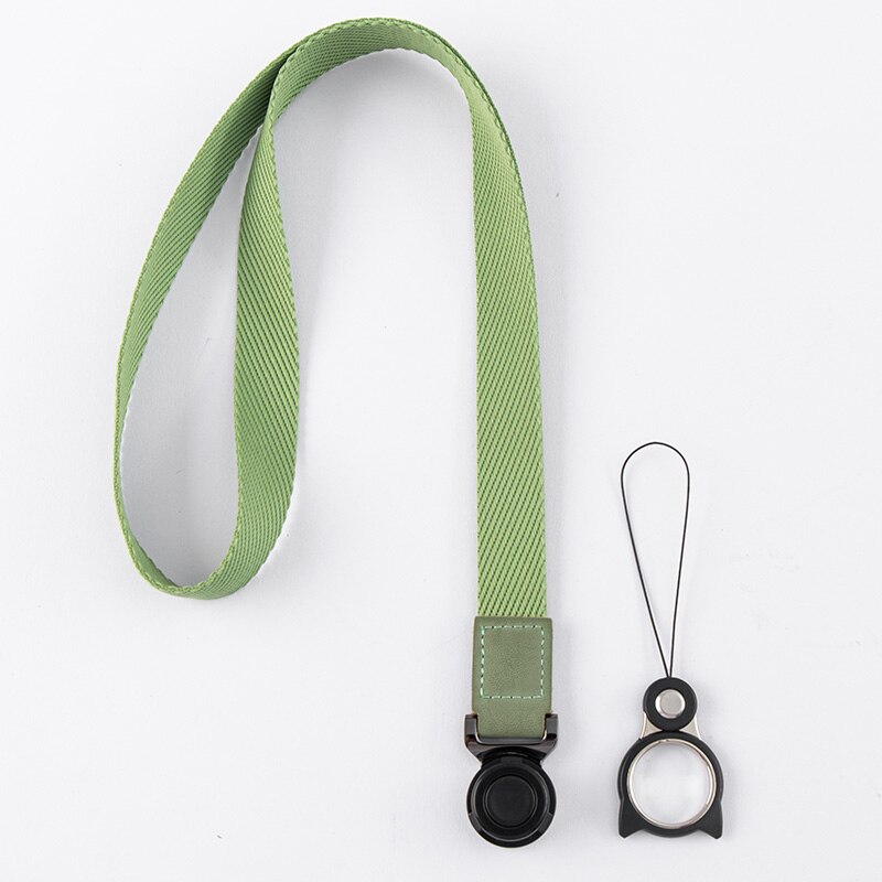 DAEHAN NECK LANYARD for mobile phone detachable metal finger ring strap hand wrist lanyard: Green2