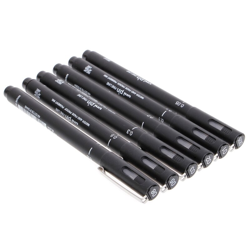 6pcs Drawing Pen Ultra Fine Line 005 01 02 03 05 08 Needle Point Painting Pens