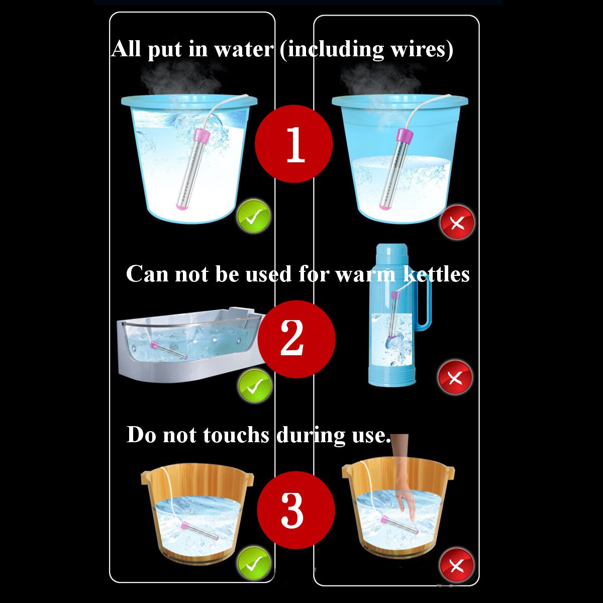 1500 W/2000W Drijvende Elektrische Boiler Water Verwarming Draagbare Onderdompeling Schorsing Badkamer Zwembad