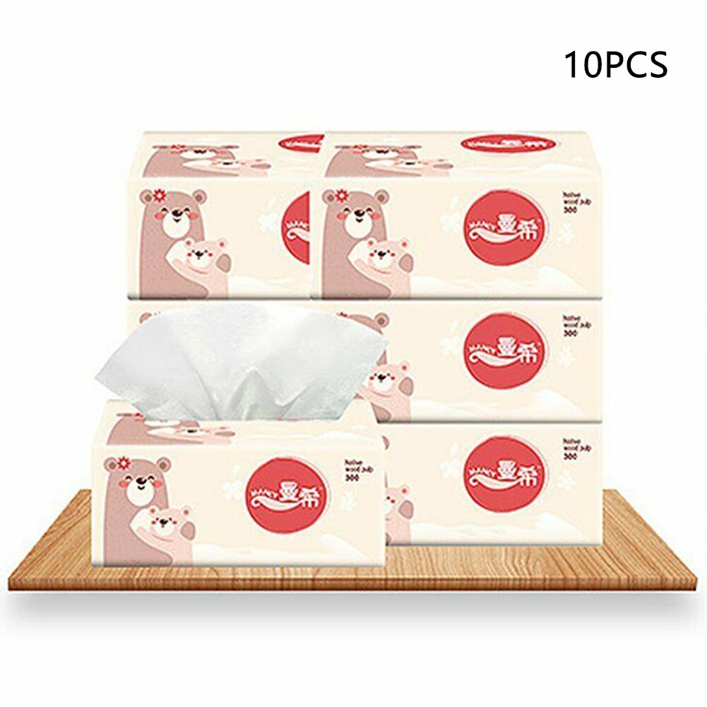 10Packs Huidvriendelijke Pompen Badkamer Schoonmaakproducten Zachte Wegwerp Facial Weefsels Wc Virgin Pulp Servet Papier 3 Lagen