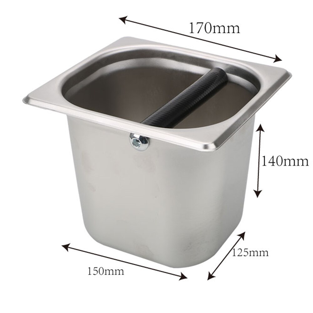 Practical Espresso Knock Box Anti slip Coffee Knock Box Stainless Steel Coffee Supplies Kitchen Tool: Large Size