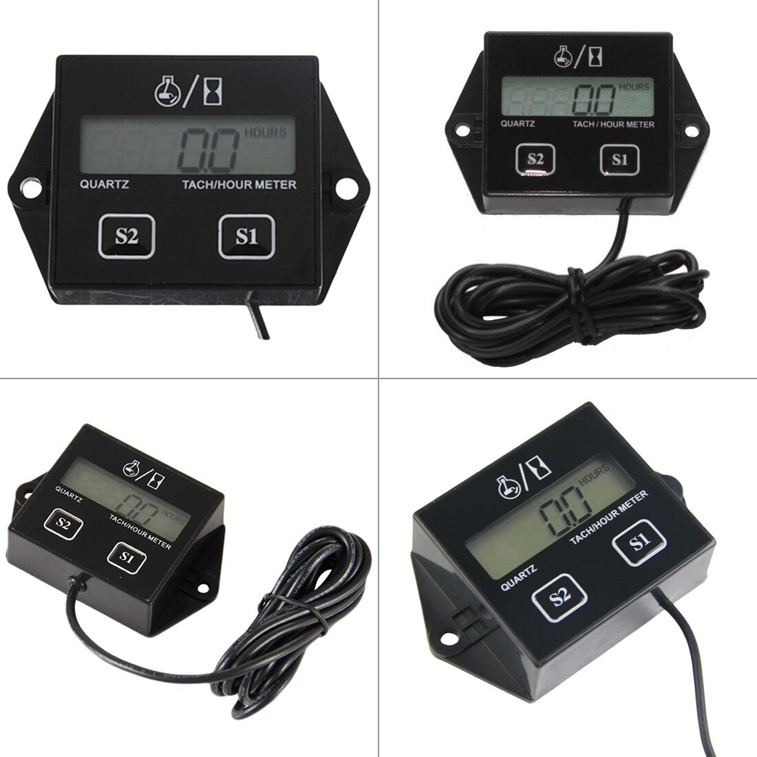 Digital Engine Tach Hour Meter Tachometer Gauge Inductive Display For Motorcycle Motor Marine Chainsaw Bike Boat