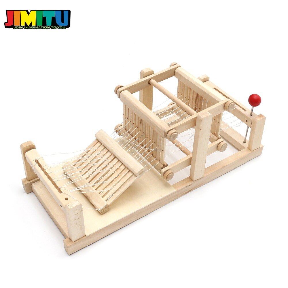 Speelgoed voor fantasiespel, houten chinese traditionele houten tafel, weefgetouw, model, doe-het-zelf, handgemaakt speelgoed voor kinderen en volwassenen