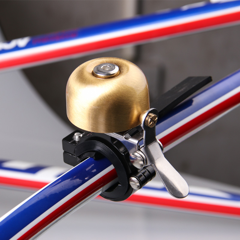 Cykelklocka, klassisk mässingscykelklocka med fin hög ton roadbike mountainbikehorn cykeltillbehör för barn vuxna