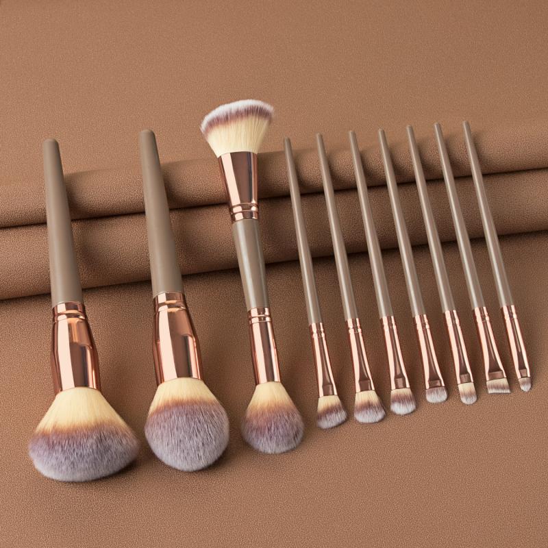 Brocha de maquillaje opcional para amigo de la piel, brocha para sombra de ojos, base, polvos correctores, brocha mixta para cara, ojo, labio, herramienta cosmética, 7/10/15 Uds.: 03