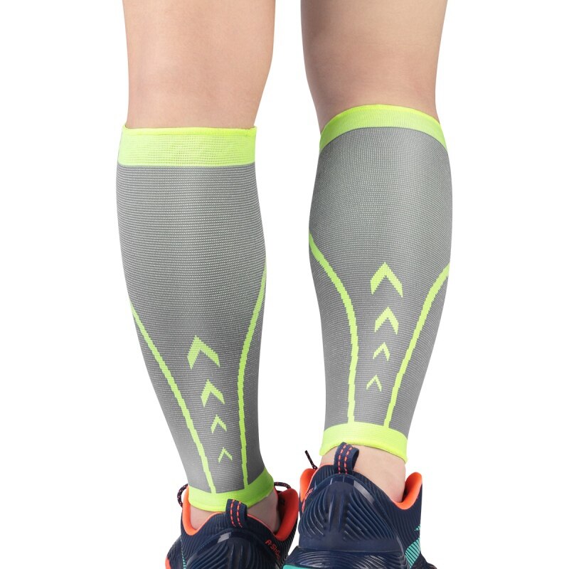 1 pièces sport Compression jambe manches antidérapant Football basket-ball veau soutien protecteur chaussettes en cours d'exécution protège-tibia soulagement de la douleur: H / L