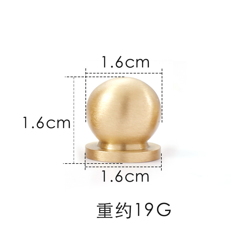 Brass handle drawer wardrobe door solid handle single hole oak door handle accessori armadio cabinet making tools kitchen: 1.6cm