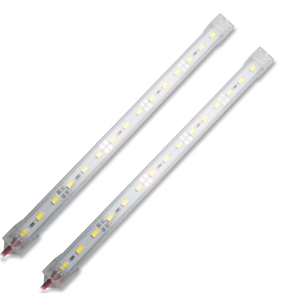 2x 12V 15 LED Car Interior White Strip Lights Bar Lamp Car Van Caravan Boat Home