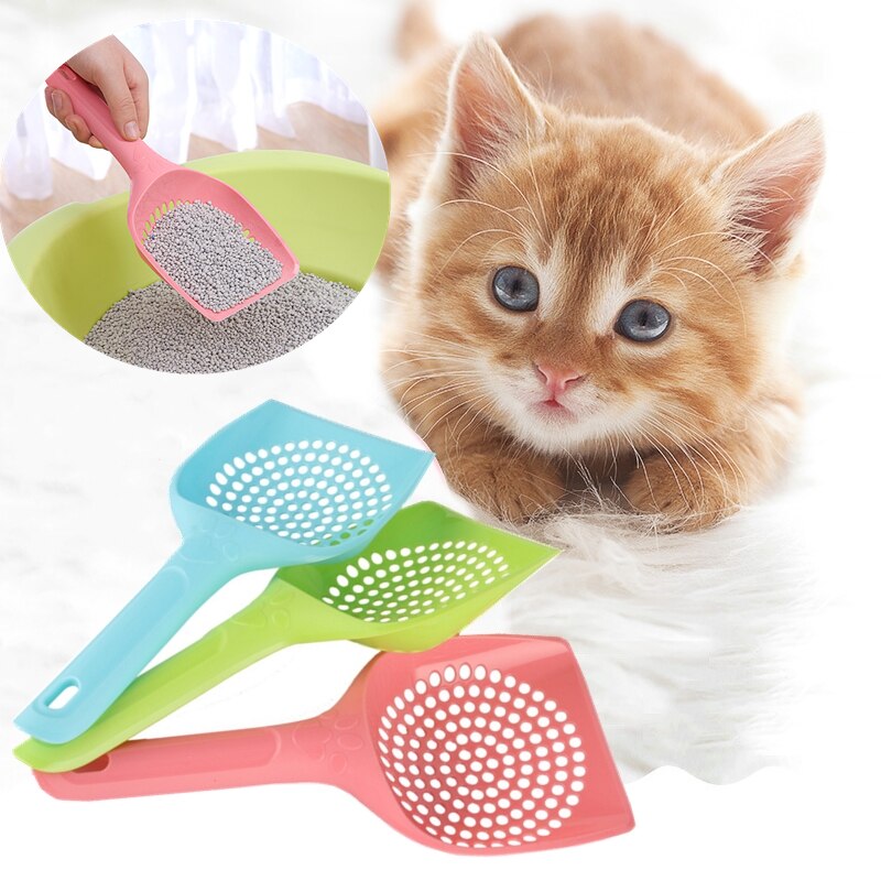 1 st kattsand spade plast tjock katt skopa bajsa spade avfallsbricka husdjur rengöring bajs skopa katt sand toalett rengöringsskedar