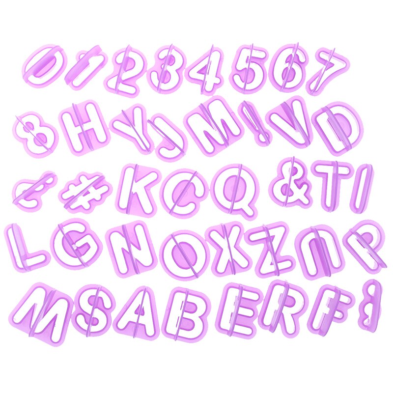 40 stk /1 sæt bogstav font plast kage udstikker fondant værktøj bagning kage form dekoration presse wienerbrød diy