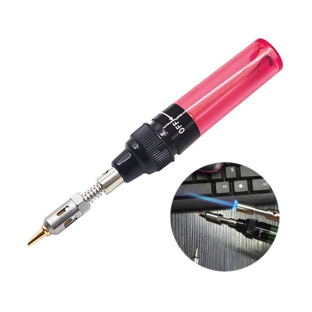 1300 Celsius Butaangas Iron Cordless Butaan Tip Tool Welding Pen Brander Blow Torch Gas Solderen Lassen Soldeerbouten: Red