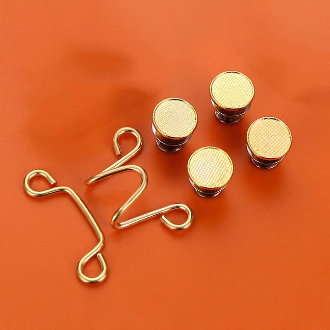 Juego de 1/4 de botones vaqueros de Metal sin clavos, broches desmontables para pantalones, Clips, botones, alfileres, tensor de cintura DIY, hebillas para ropa, herramientas de costura: 3 # / Cobre envejecido