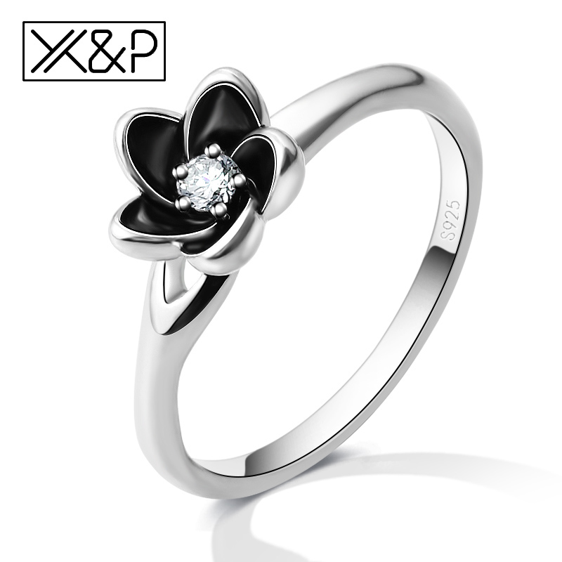 X & P anillo de compromiso clásico 6 garras AAA circón cúbico blanco mujer anillos de boda joyería: 9 / Silver 2