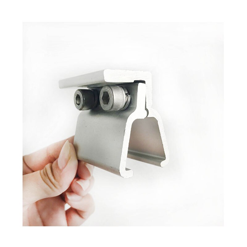 Factory Photovoltaic mounting system aluminum solar clamp for klip-lok metal roof solar system
